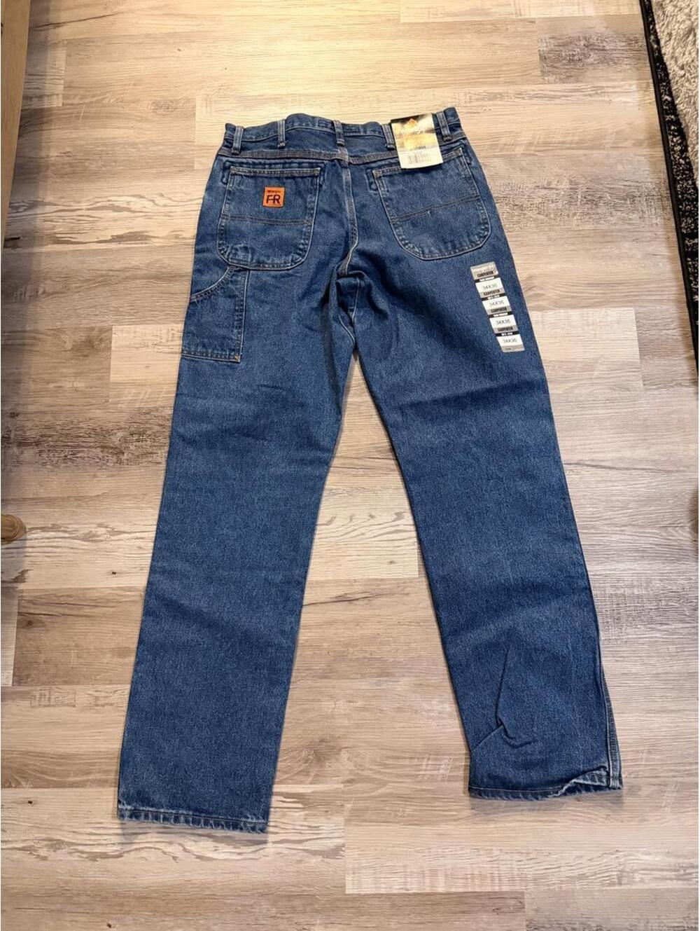 Wrangler Flame Resistant Carpenter Jeans Blue Size 34x36 - Picture 2 of 5